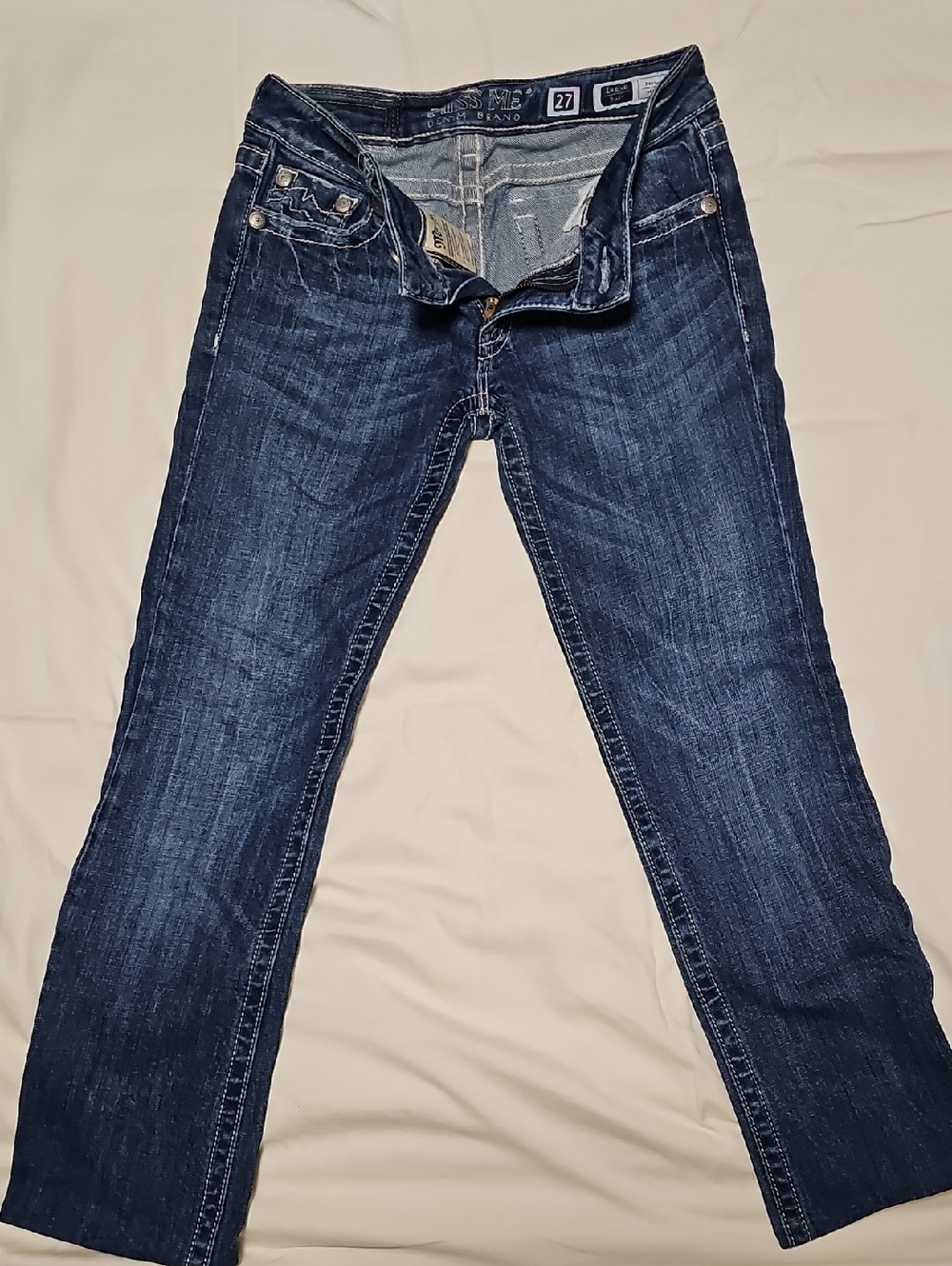 Miss Me Women's Dark Blue Straight-Leg Jeans - Size 27
